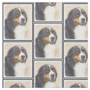 Tissu Peinture de chien de montagne bernoise - Art origi