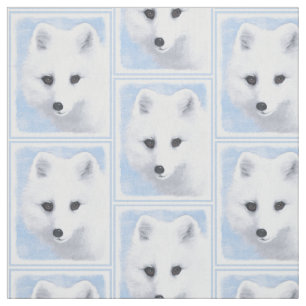 Tissu Peinture de Fox arctique - art original de faune