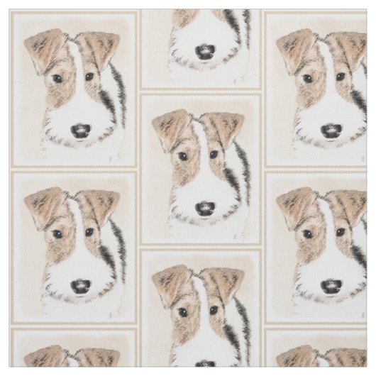 Tissu Peinture de Fox Terrier de fil - art original (Échantillon)