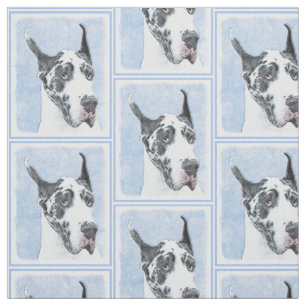 Tissu Peinture de Great Dane (Harlequin) - Art original