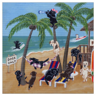 Tissu Peinture de Labradors de vacances d'été
