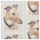 Tissu Peinture de lévrier - art original mignon de chien (fermé)