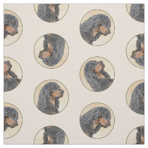 Tissu Peinture de Setter Gordon Noir Mignon Art Original