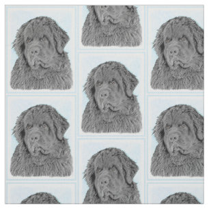 Tissu Peinture de Terre-Neuve - Cute Original Dog Art