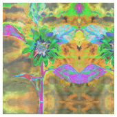 Tissu Peinture de tournesol abstraite rétro or vert (Fermer)