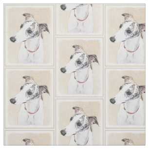 Tissu Peinture de whippet - art original mignon de chien