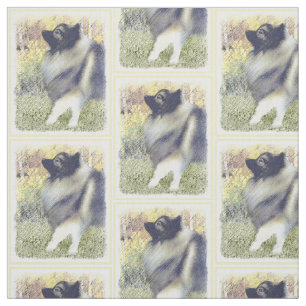 Tissu Peinture en teint de Keeshond - jolie art original