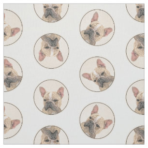 Tissu Peinture française de Bulldog Fawn mignonne art de