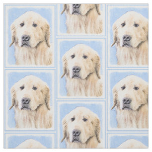Tissu Peinture Golden Retriever - Joli art original chie