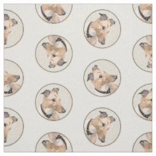 Tissu Peinture Greyhound Fawn mignonne Original Animal c