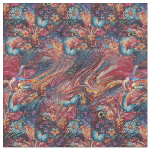 Tissu Peinture Imaginaire Fleurs express la joie de la n