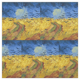 Tissu Peinture impressionniste des champs de blé de Van