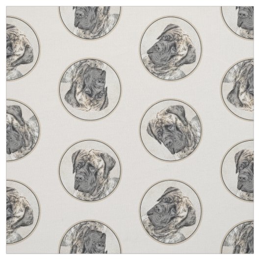 Tissu Peinture mastiff anglais Brindle art original chie (Échantillon)