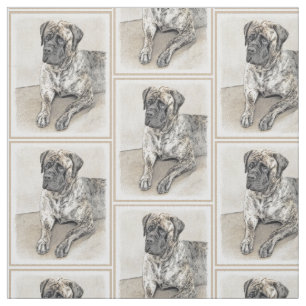 Tissu Peinture mastiff anglaise (Brindle) - Dog Art