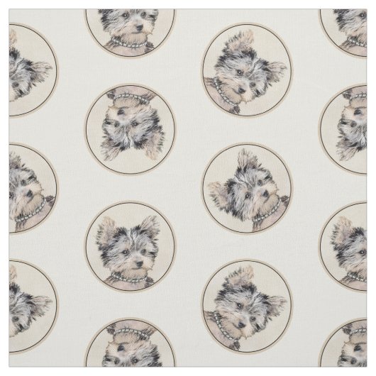 Tissu Peinture originale de chiot Yorkshire Terrier (Échantillon)