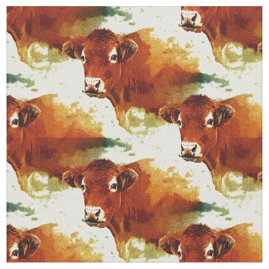 Tissu Peinture rouge de vache (Fermer)