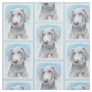 Tissu Peinture Weimaraner - Beau art original de chien