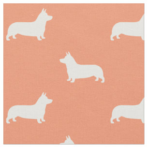 Tissu Pembroke Welsh Corgi Chien Silhouettes Motif
