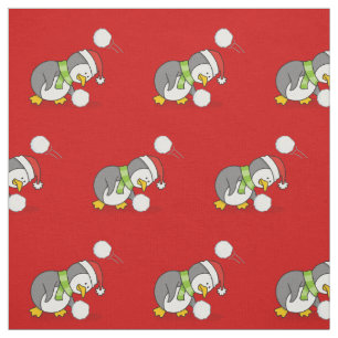 Tissu Penguin de Noël Obtenir un Motif de boule de neige