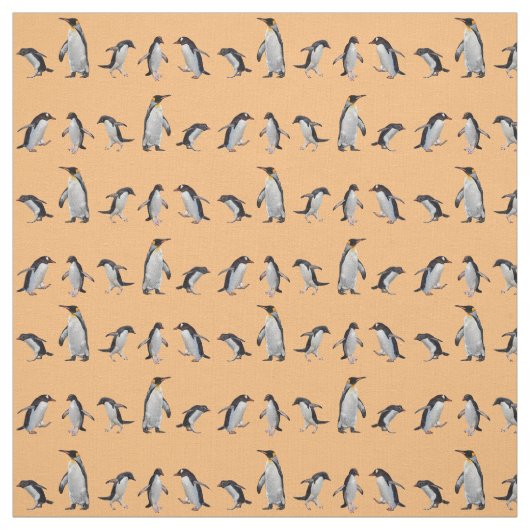 Tissu Penguin Party (Orange) (Échantillon)