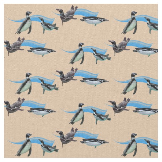 Tissu Penguin Pool Party (Crème) (Fermer)
