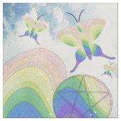 Tissu Pentacle papillon arc-en-ciel (Fermer)