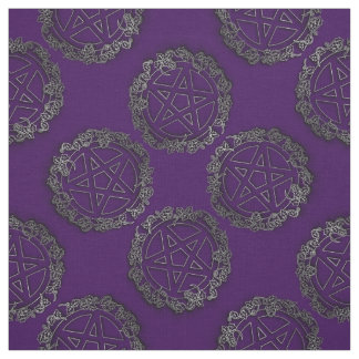 Tissu Pentacules d'argent Pagan Goth Altar Fabric