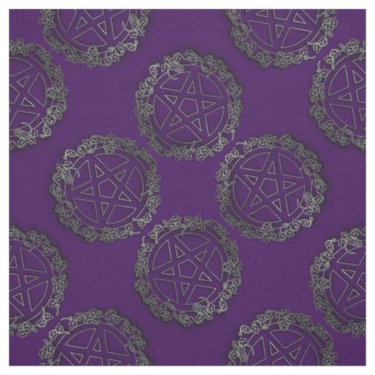 Tissu Pentacules d'argent Pagan Goth Altar Fabric (Échantillon)