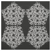 Tissu Pentagone blanc sur noir (Échantillon)