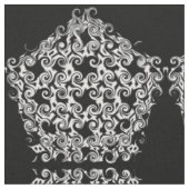 Tissu Pentagone Boucle Blanc Sur Noir (Fermer)