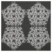 Tissu Pentagone Boucle Blanc Sur Noir (Échantillon)