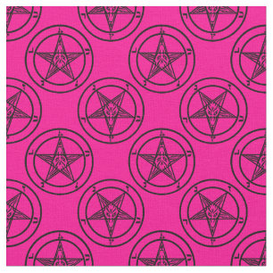 Tissu pentagramme baphomet rose halloween