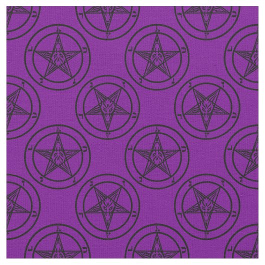 Tissu pentagramme de baphomet violet halloween (Fermer)