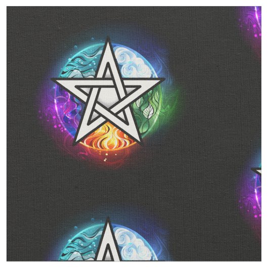 Tissu pentagramme du Wiccan (Fermer)