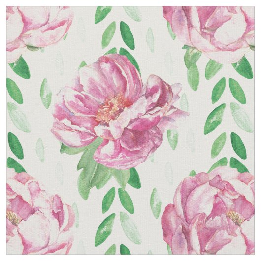 Tissu Peonies d'aquarelle rose (Fermer)