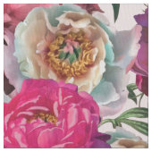 Tissu Peonies roses rouges et fleurs d'Hydrangée (fermé)
