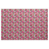 Tissu Peonies roses rouges et fleurs d'Hydrangée (Yard)