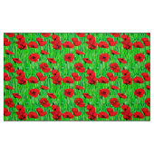 Tissu Pépites rouges dans un champ vert (Fat Quarter)