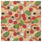 Tissu Pepperoni Pizza Motif de dessin (Fermer)