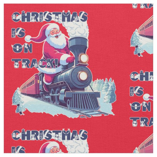 Tissu Père Noël dans un train (Fermer)