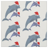 Tissu père Noël dauphins (Échantillon)