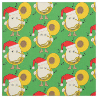 Tissu Père Noël Tuba Player Egghead