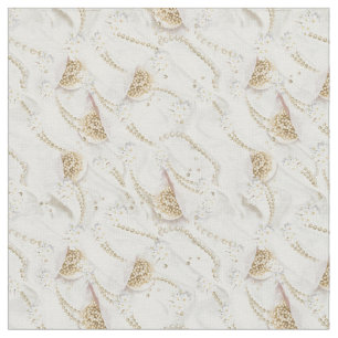 Tissu Perles de champagne blanc ivoire et soie