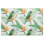 Tissu Perroquet Et Fleurs (Fat Quarter)