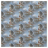 Tissu Perroquet renversant de gris africain (Échantillon)