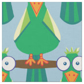 Tissu Perroquets de caricature verte (Fermer)