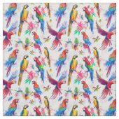 Tissu Perroquets de style d'aquarelle (Échantillon)