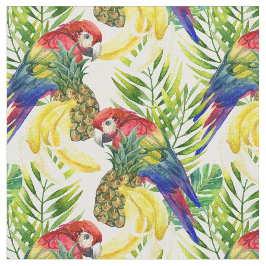 Tissu Perroquets et fruit tropical (Fermer)