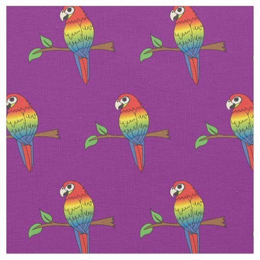 Tissu Perroquets Macaw Arc-en-Ciel Oiseaux Mignons (Fermer)