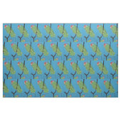 Tissu perroquets verts en bleu (Fat Quarter)